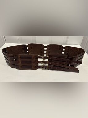 Another Line Brown Wide Belt Genuine Leather